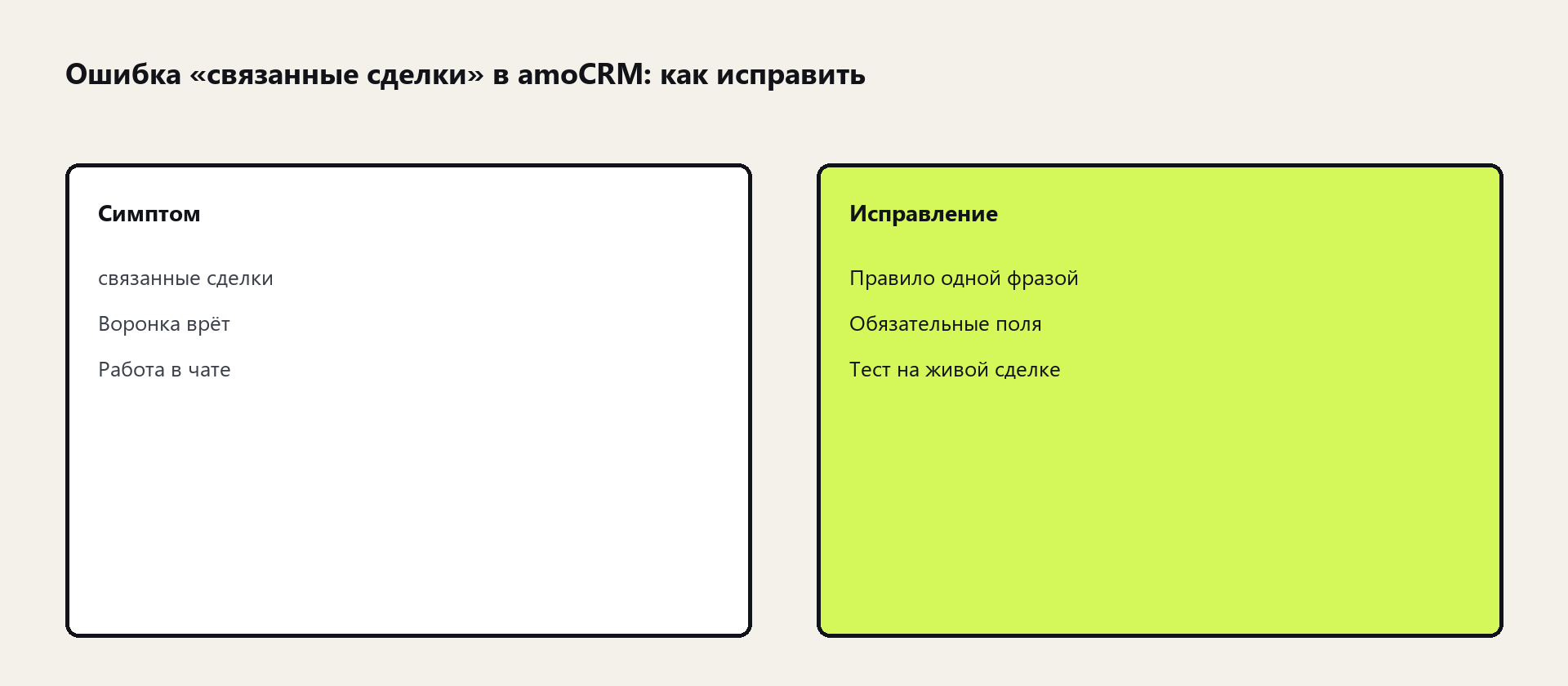 Схема: связанные сделки в amoCRM